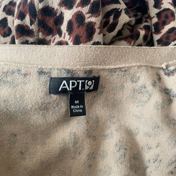 Women's Apt 9 Size M Cardigan Sweater Leopard Print Long Sleeve 84% Soft Cotton - Picture 8 of 9